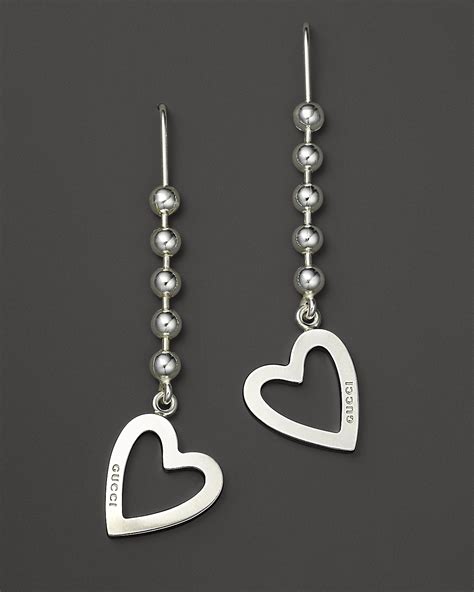 sterling silver heart earrings gucci|Gucci heart earrings beaverbrooks.